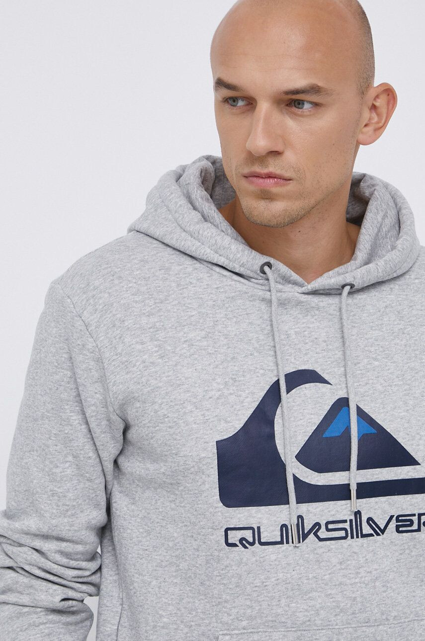 Quiksilver Mikina pánska šedá farba s potlačou - Pepit.sk