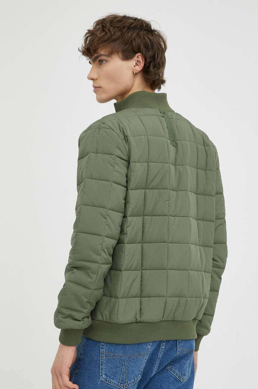 Rains Bunda 18180 Liner High Neck Jacket zelená farba prechodná - Pepit.sk