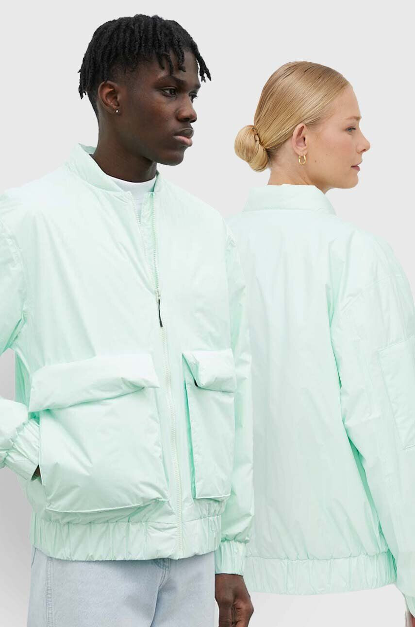 Rains Nepremokavá bunda 15530 Fuse Bomber Jacket zelená farba prechodná oversize - Pepit.sk