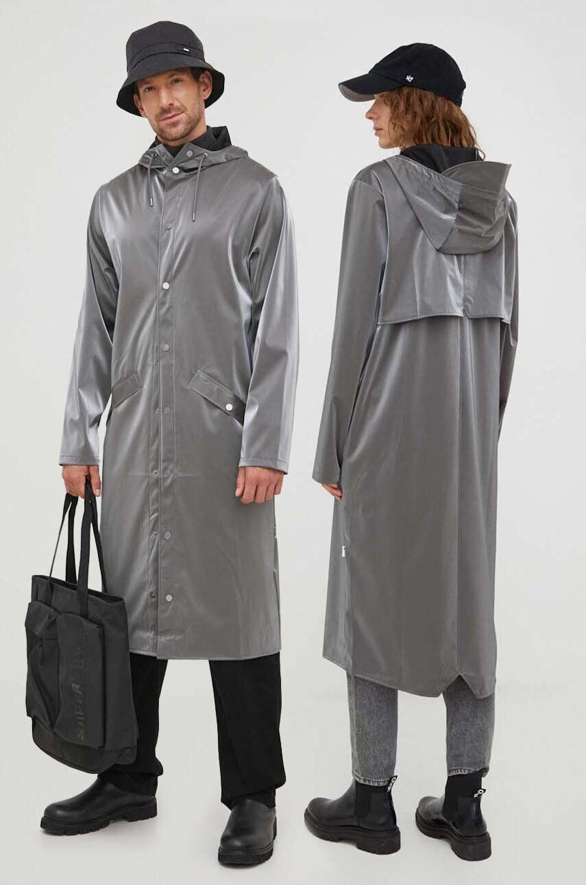 Rains Nepremokavá bunda 18360 Jackets strieborná farba prechodná - Pepit.sk