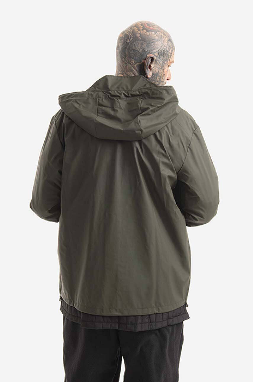 Rains Nepremokavá bunda Short Hooded Coat 18260.GREEN-GREEN zelená farba prechodná oversize - Pepit.sk