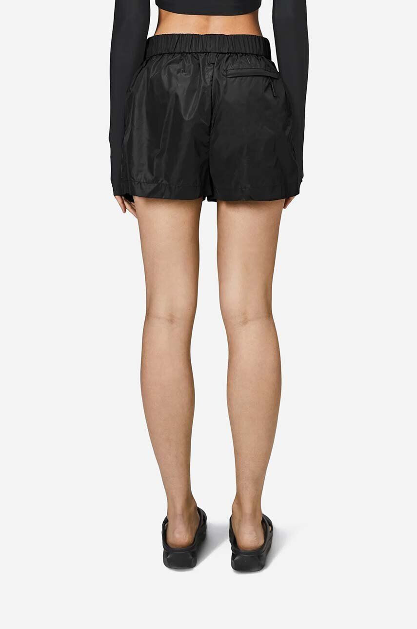 Rains Šortky Shorts W Wide 18950-BLACK. čierna farba jednofarebné - Pepit.sk