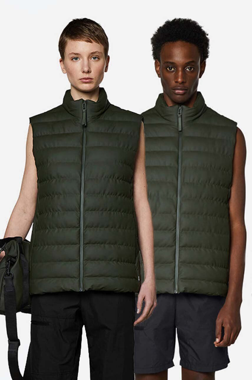 Rains Vesta Trekker Vest 15200 GREEN zelená farba prechodná - Pepit.sk