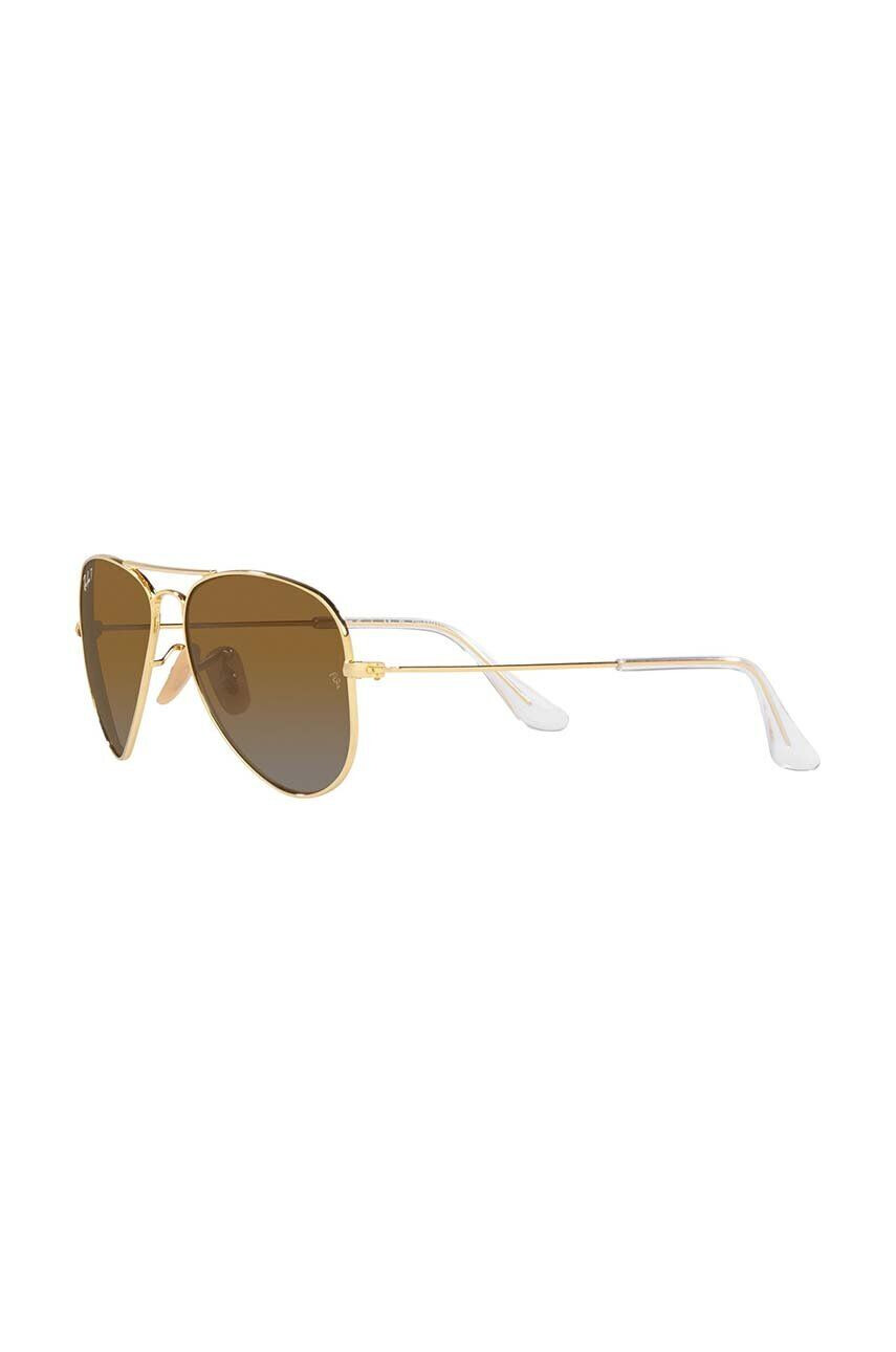 Ray-Ban Detské slnečné okuliare Junior Aviator hnedá farba 0RJ9506S-Polarized - Pepit.sk