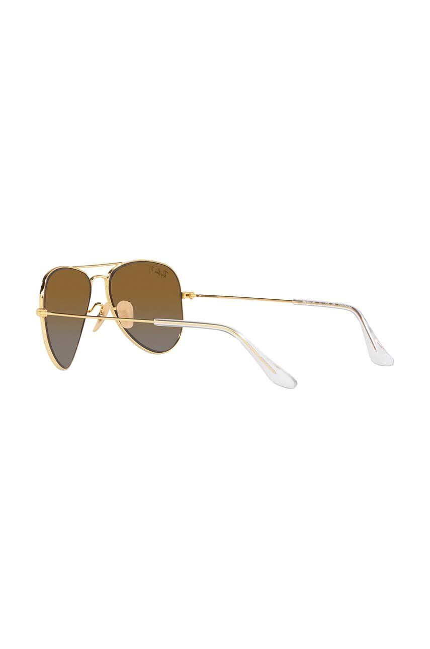 Ray-Ban Detské slnečné okuliare Junior Aviator hnedá farba 0RJ9506S-Polarized - Pepit.sk