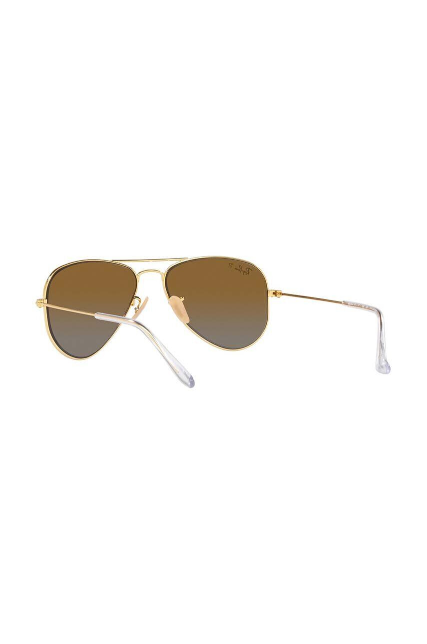 Ray-Ban Detské slnečné okuliare Junior Aviator hnedá farba 0RJ9506S-Polarized - Pepit.sk