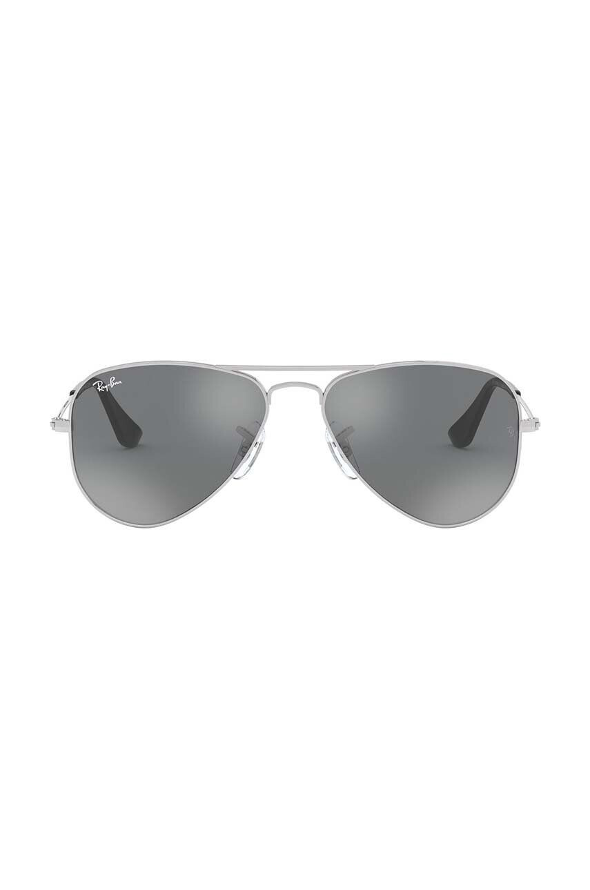 Ray-Ban Detské slnečné okuliare Junior Aviator šedá farba 0RJ9506S-Lustrzane - Pepit.sk