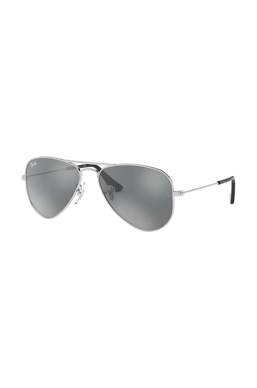 Ray-Ban Detské slnečné okuliare Junior Aviator šedá farba 0RJ9506S-Lustrzane - Pepit.sk