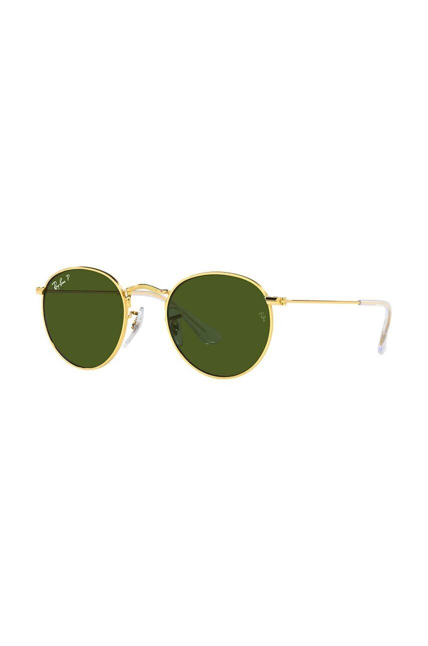 Ray-Ban Detské slnečné okuliare Round Kids zelená farba 0RJ9547S-Polarized - Pepit.sk