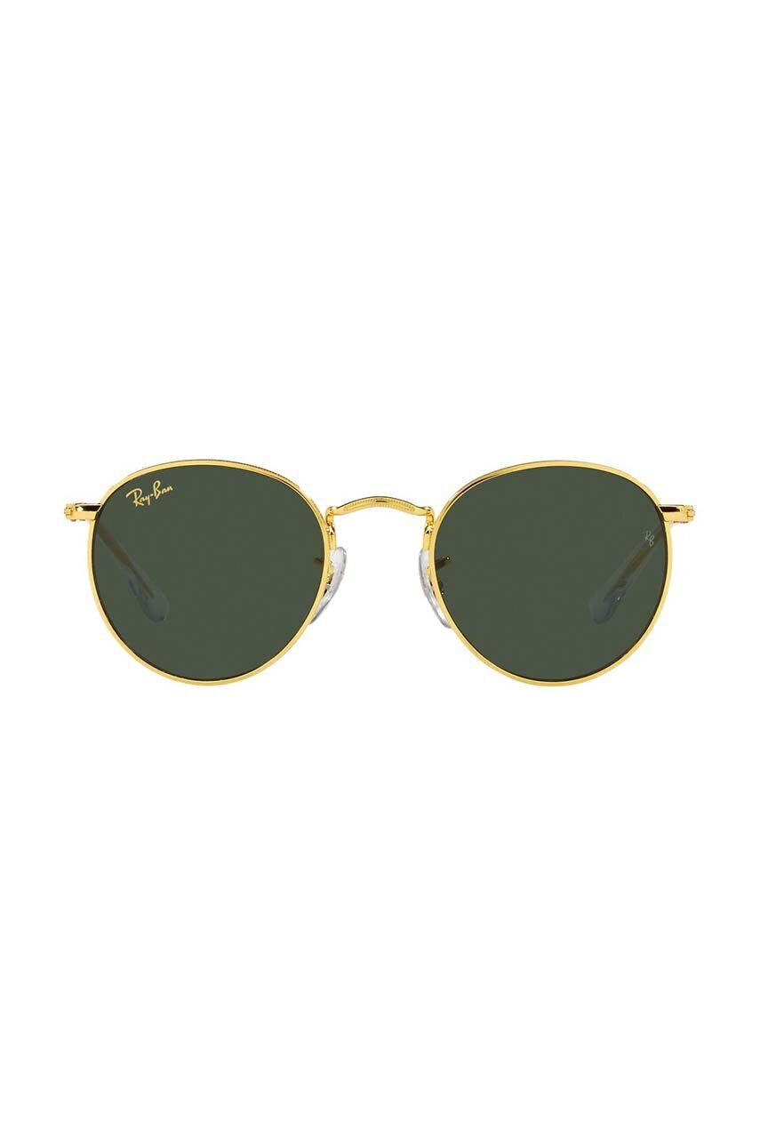 Ray-Ban Detské slnečné okuliare Round Kids zelená farba 0RJ9547S - Pepit.sk