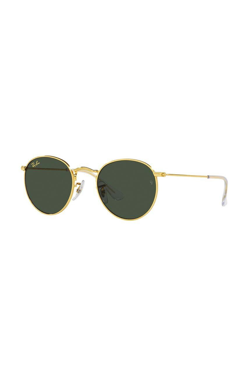 Ray-Ban Detské slnečné okuliare Round Kids zelená farba 0RJ9547S - Pepit.sk