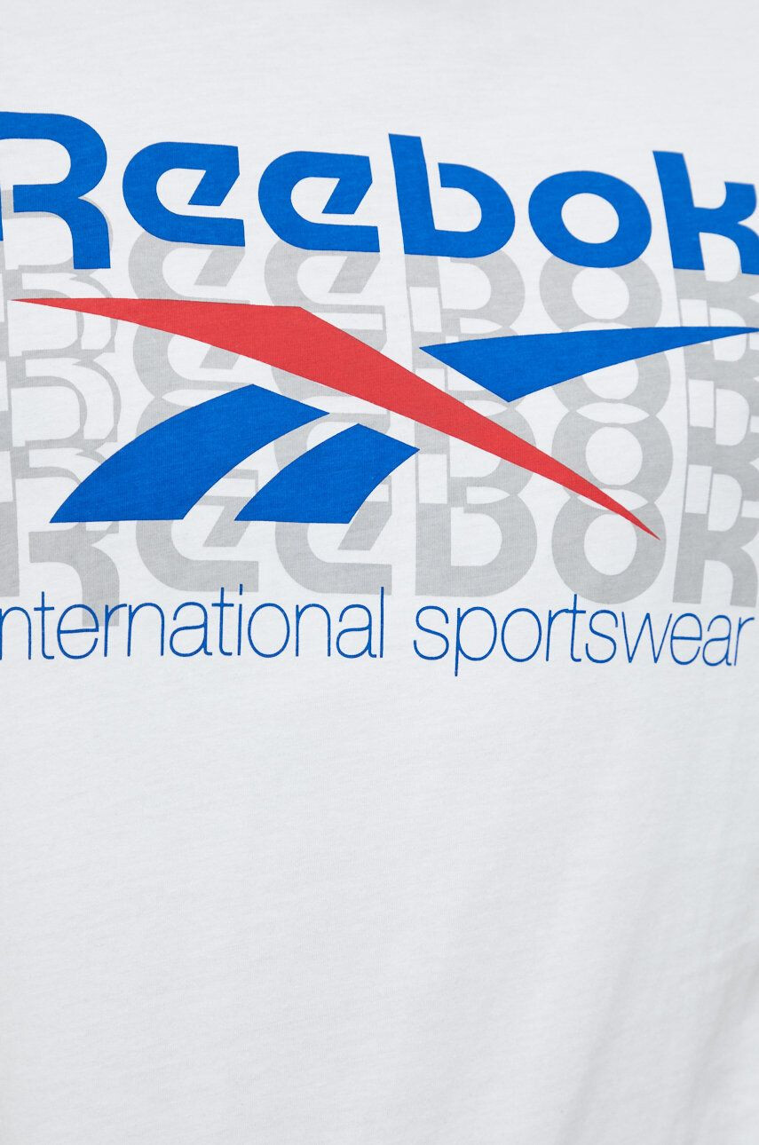 Reebok Classic Bavlnené tričko biela farba vzorované - Pepit.sk