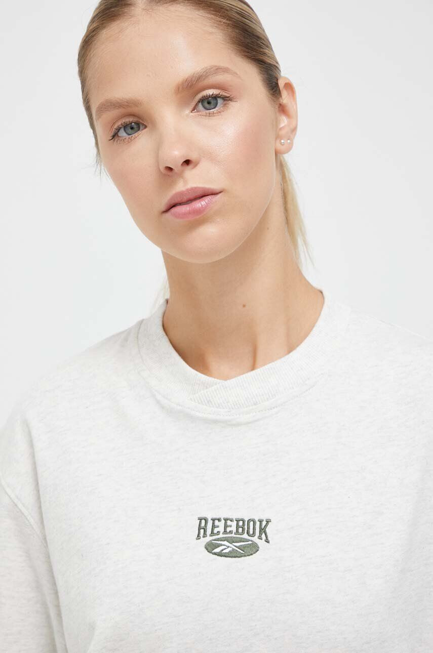 Reebok Classic Bavlnené tričko šedá farba - Pepit.sk