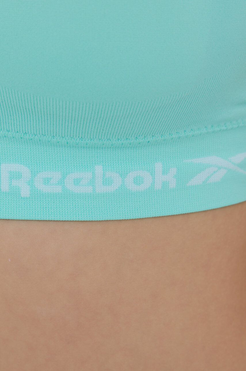 Reebok Podprsenka F9776 tyrkysová farba jednofarebná - Pepit.sk