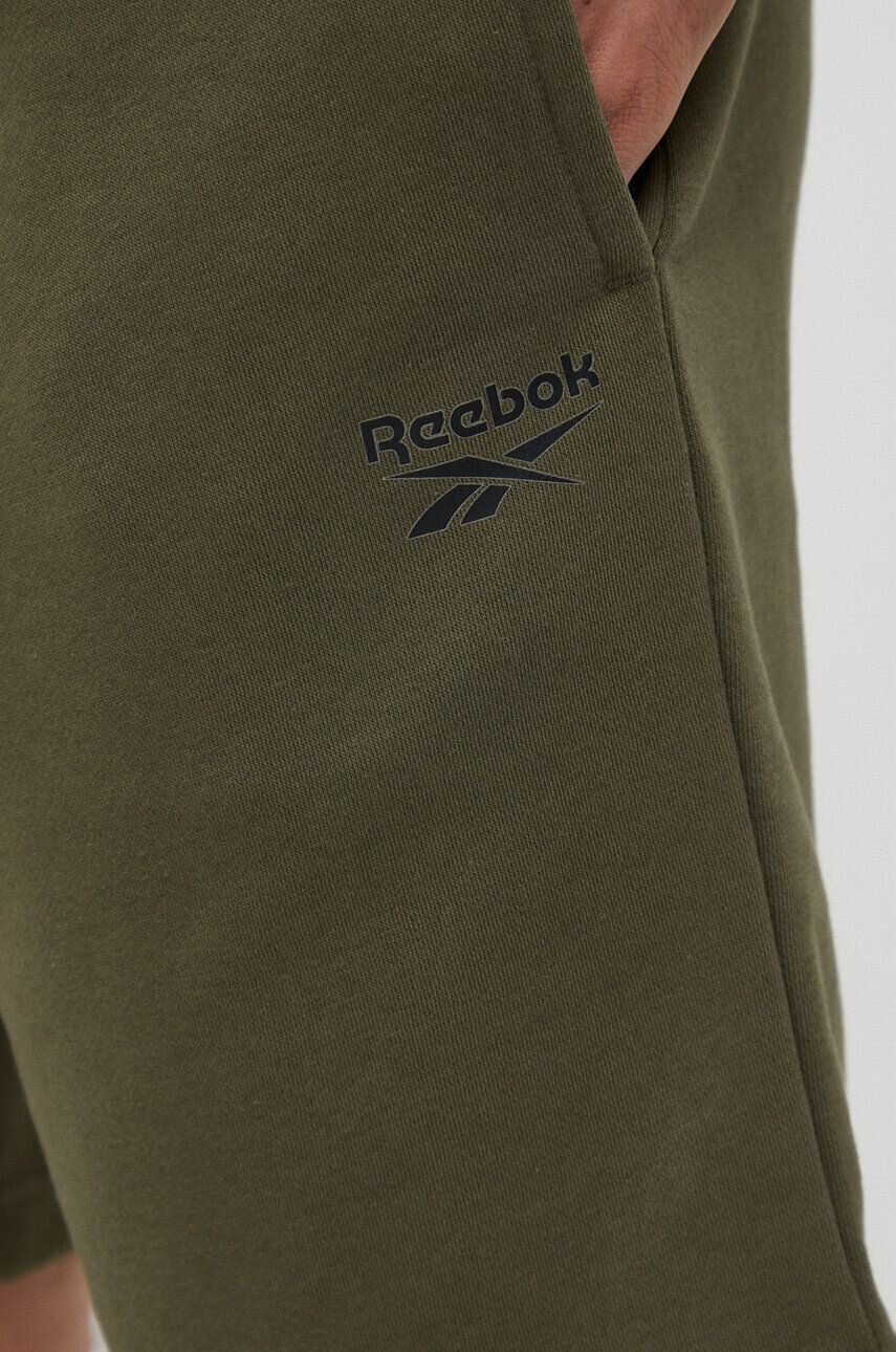 Reebok Šortky pánske zelená farba - Pepit.sk