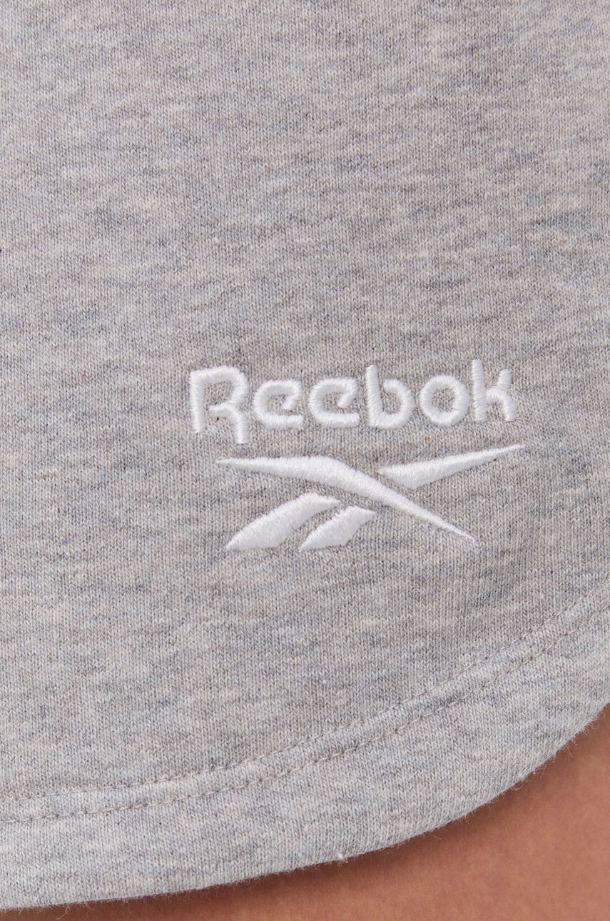 Reebok Šortky GR9412 dámske šedá farba jednofarebné stredne vysoký pás - Pepit.sk