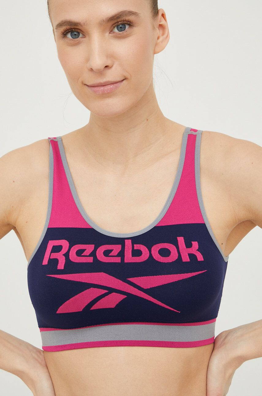 Reebok Športová podprsenka Dilara tmavomodrá farba vzorovaná - Pepit.sk