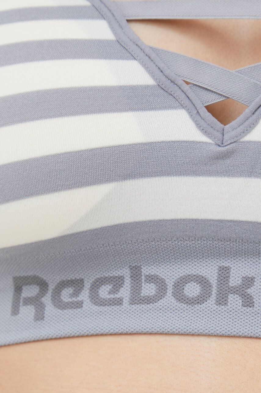 Reebok Športová podprsenka F9781 šedá farba vzorovaná - Pepit.sk