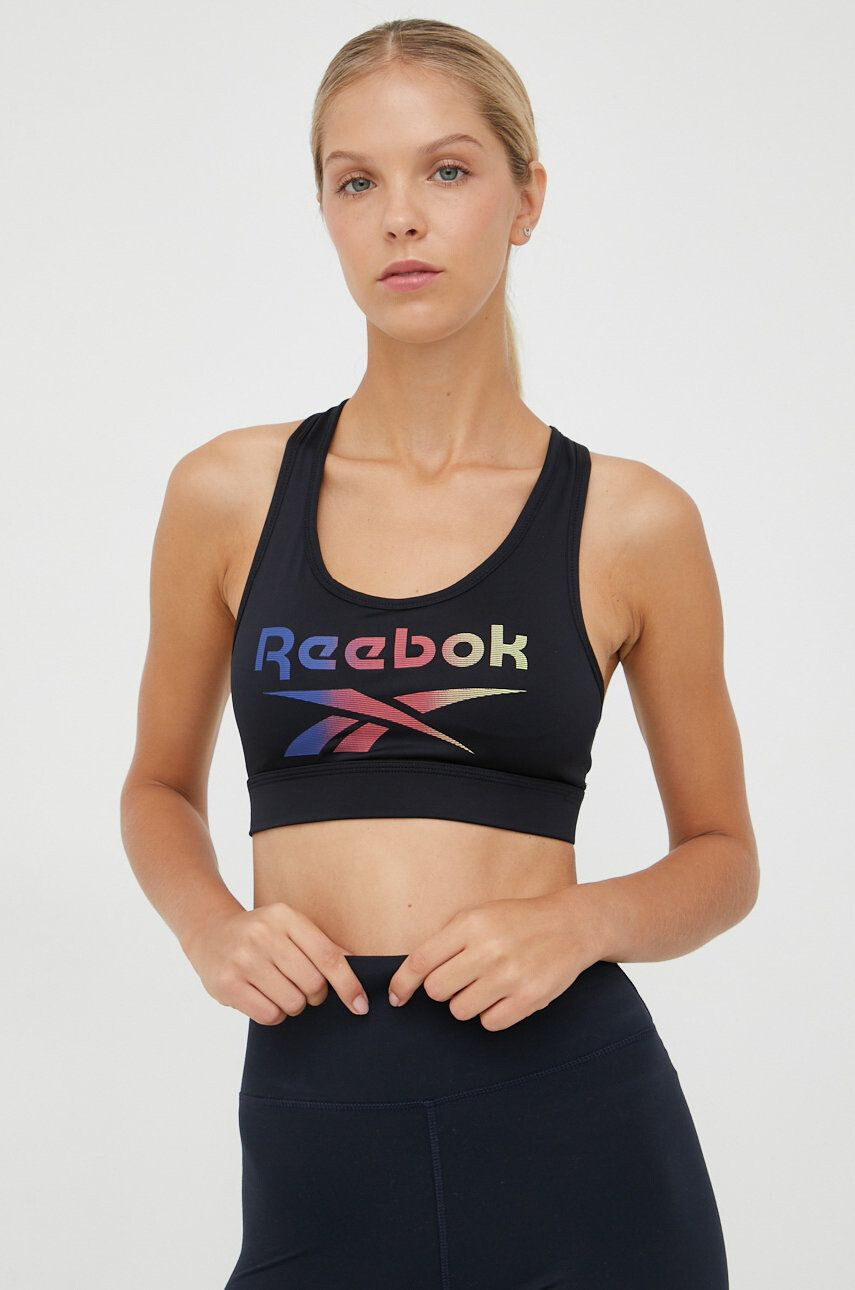 Reebok Športová podprsenka Gina čierna farba vzorované - Pepit.sk