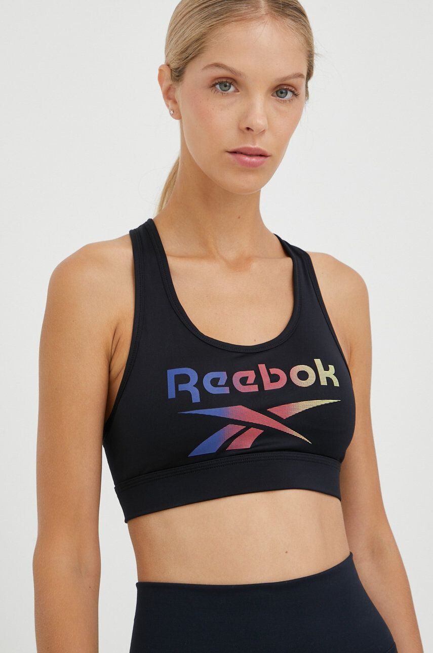 Reebok Športová podprsenka Gina čierna farba vzorované - Pepit.sk