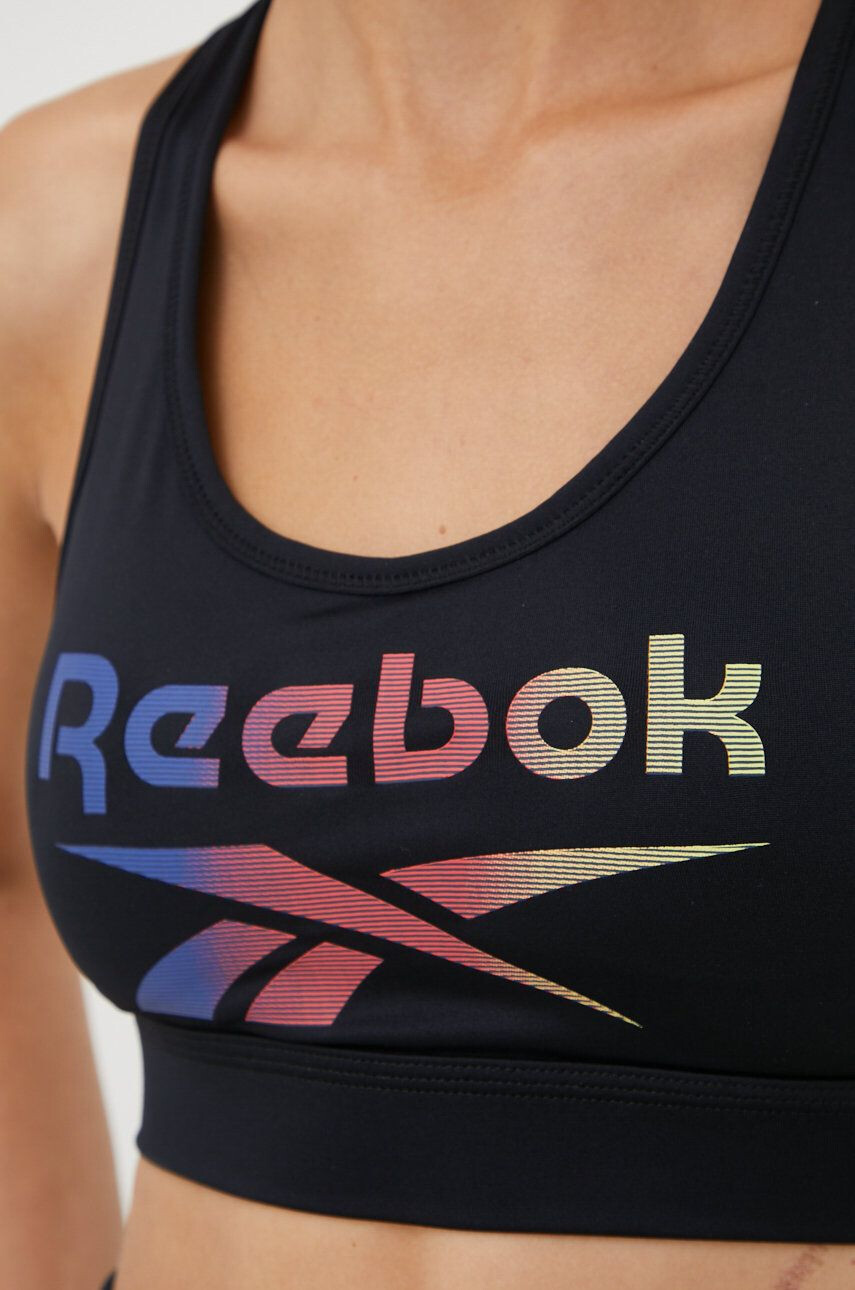 Reebok Športová podprsenka Gina čierna farba vzorované - Pepit.sk