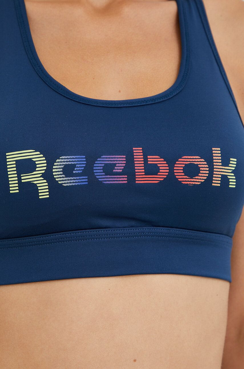 Reebok Športová podprsenka Gina tyrkysová farba vzorovaná - Pepit.sk