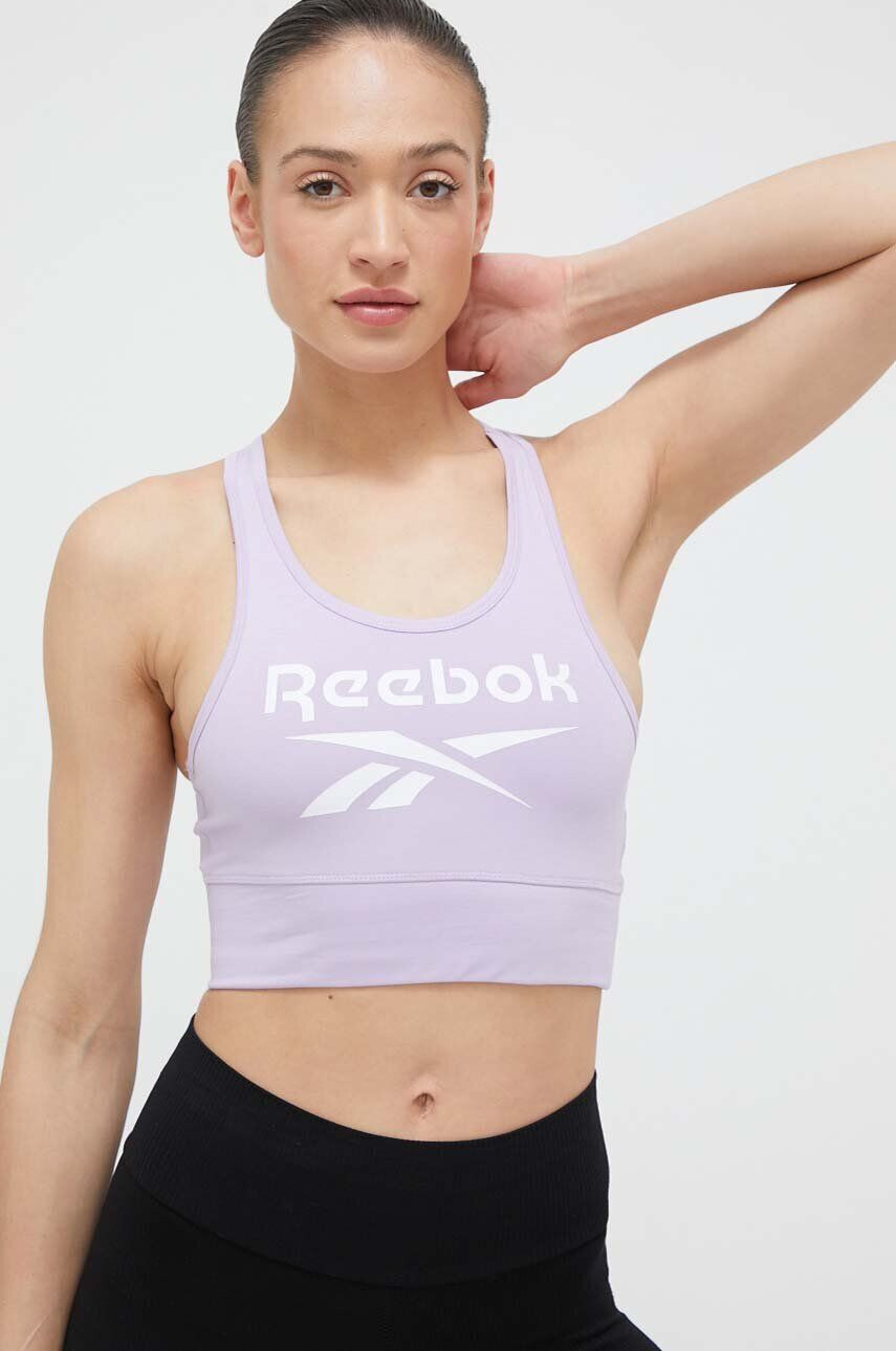 Reebok Športová podprsenka Identity fialová farba - Pepit.sk