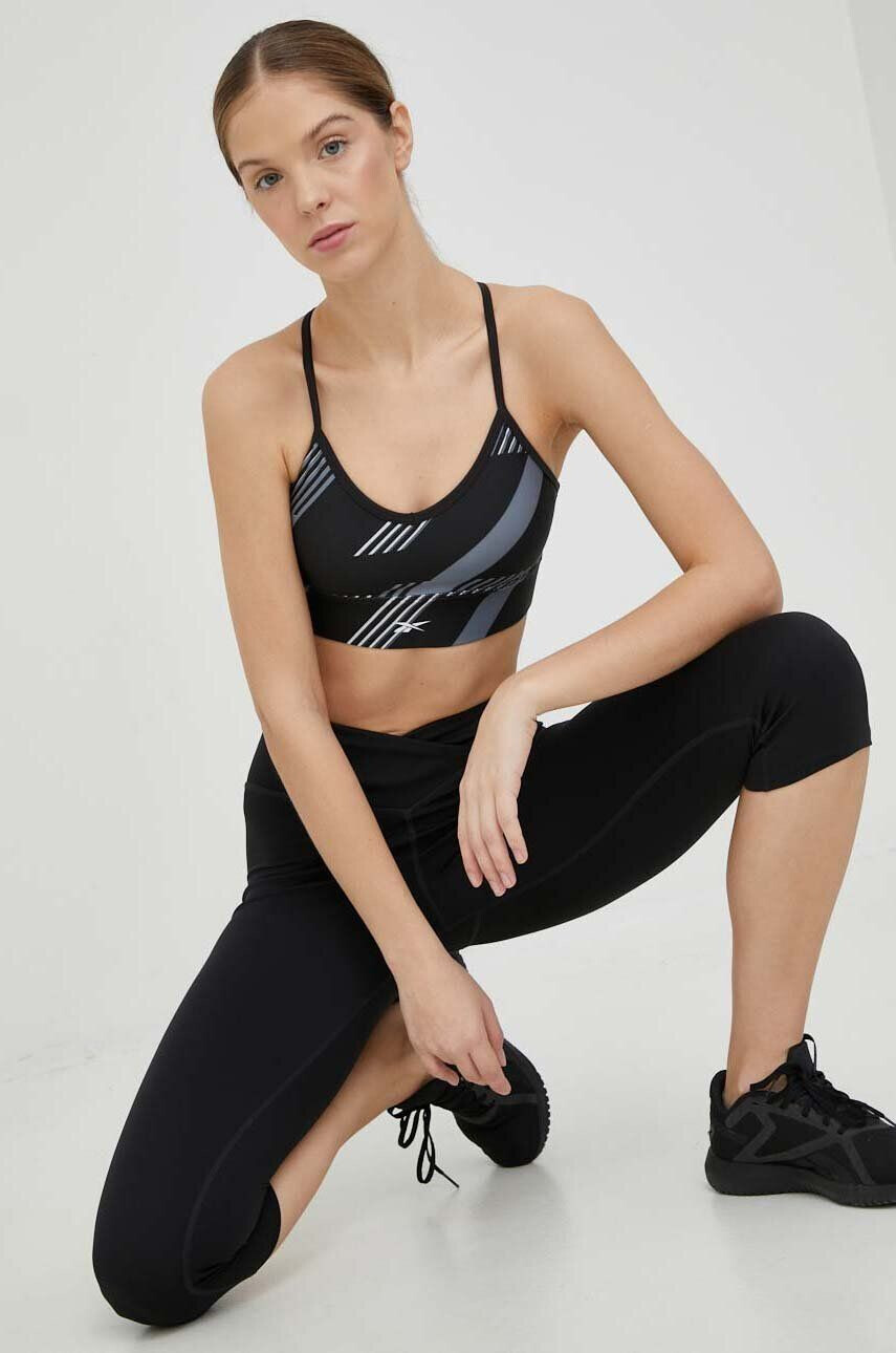 Reebok Športová podprsenka Workout Ready čierna farba vzorovaná - Pepit.sk