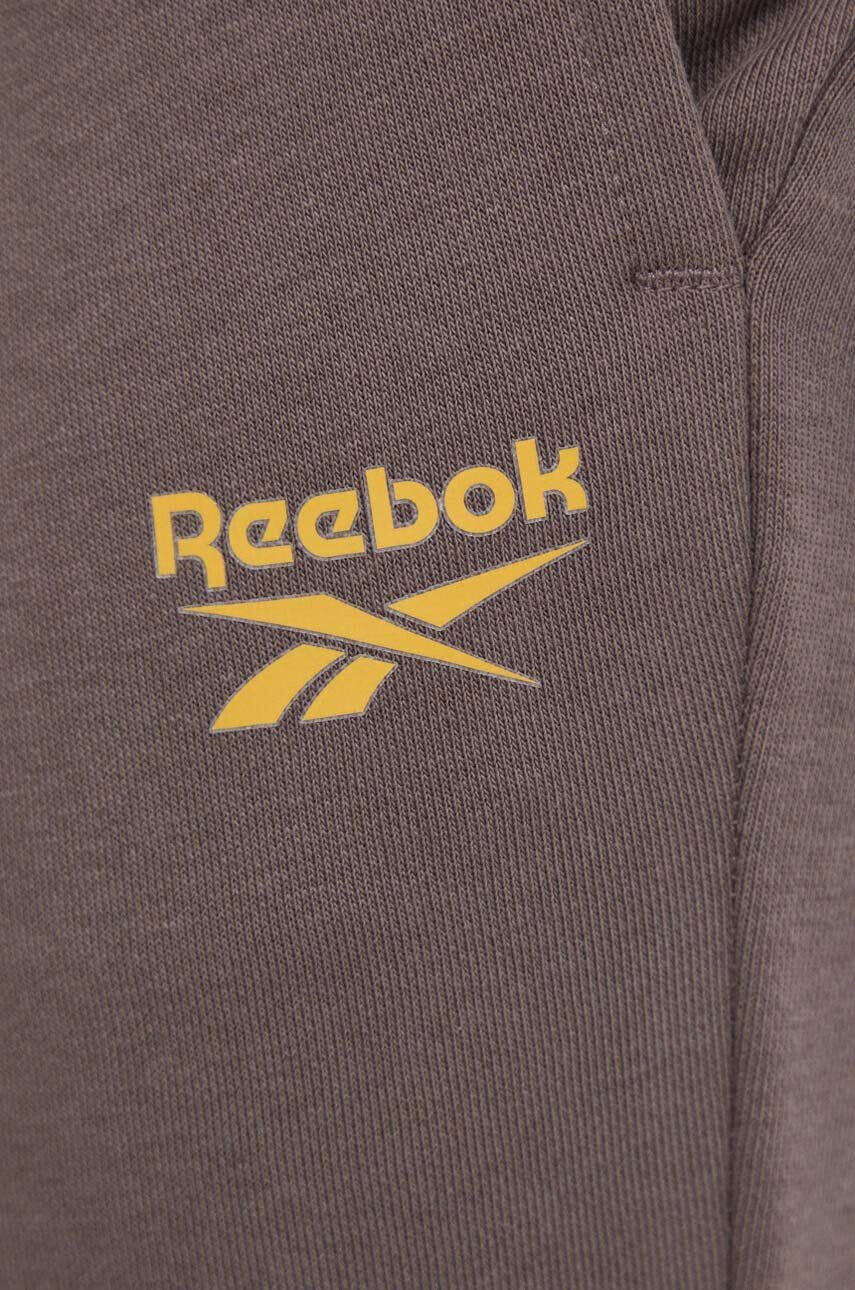 Reebok Tepláky hnedá farba jednofarebné - Pepit.sk