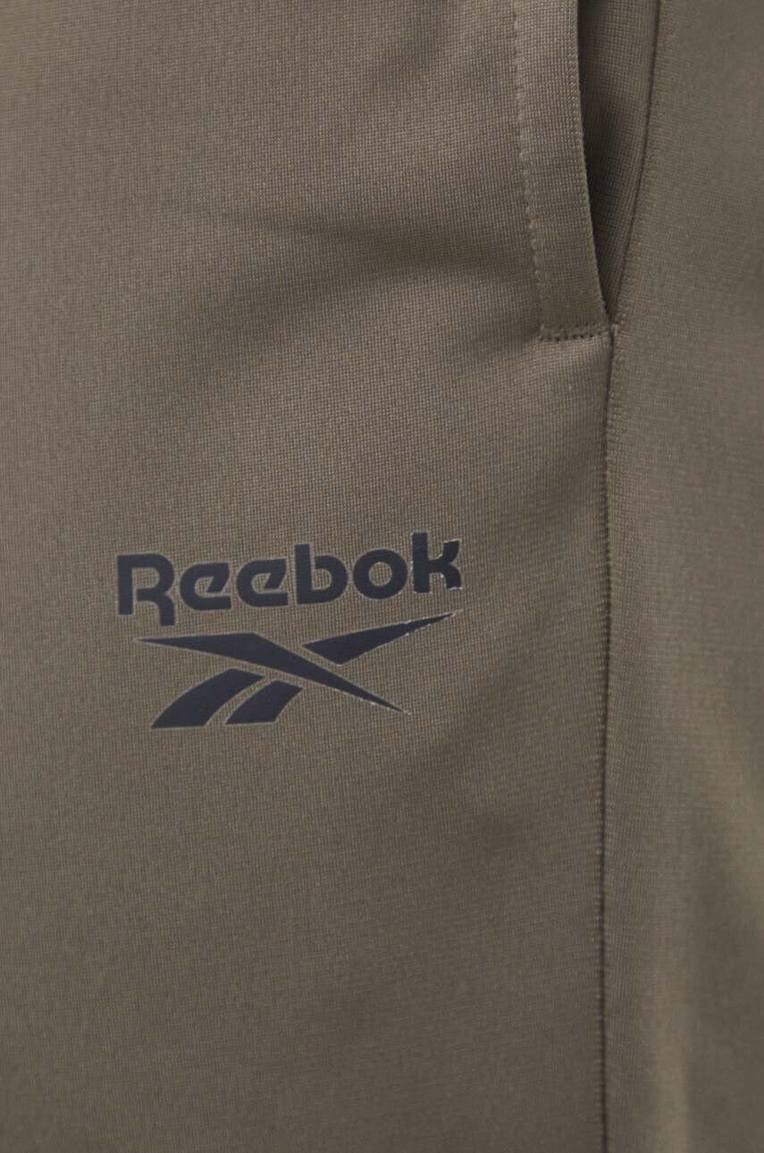 Reebok Tepláky zelená farba jednofarebné - Pepit.sk