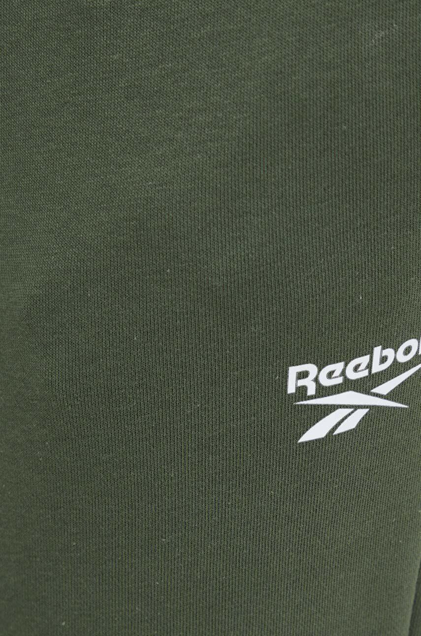 Reebok Tepláky zelená farba jednofarebné - Pepit.sk