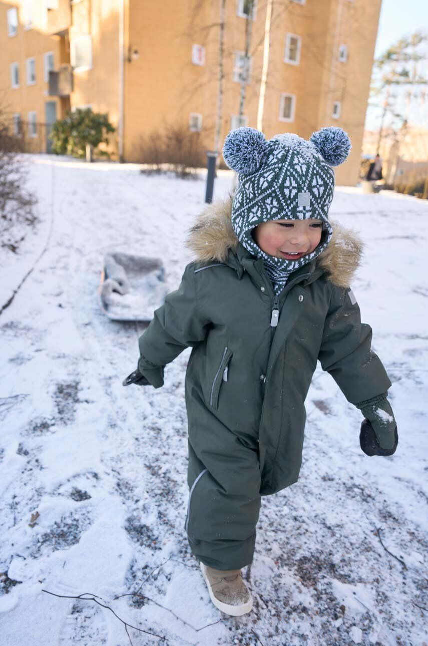 Reima Detská kukla Kuuraan zelená farba - Pepit.sk