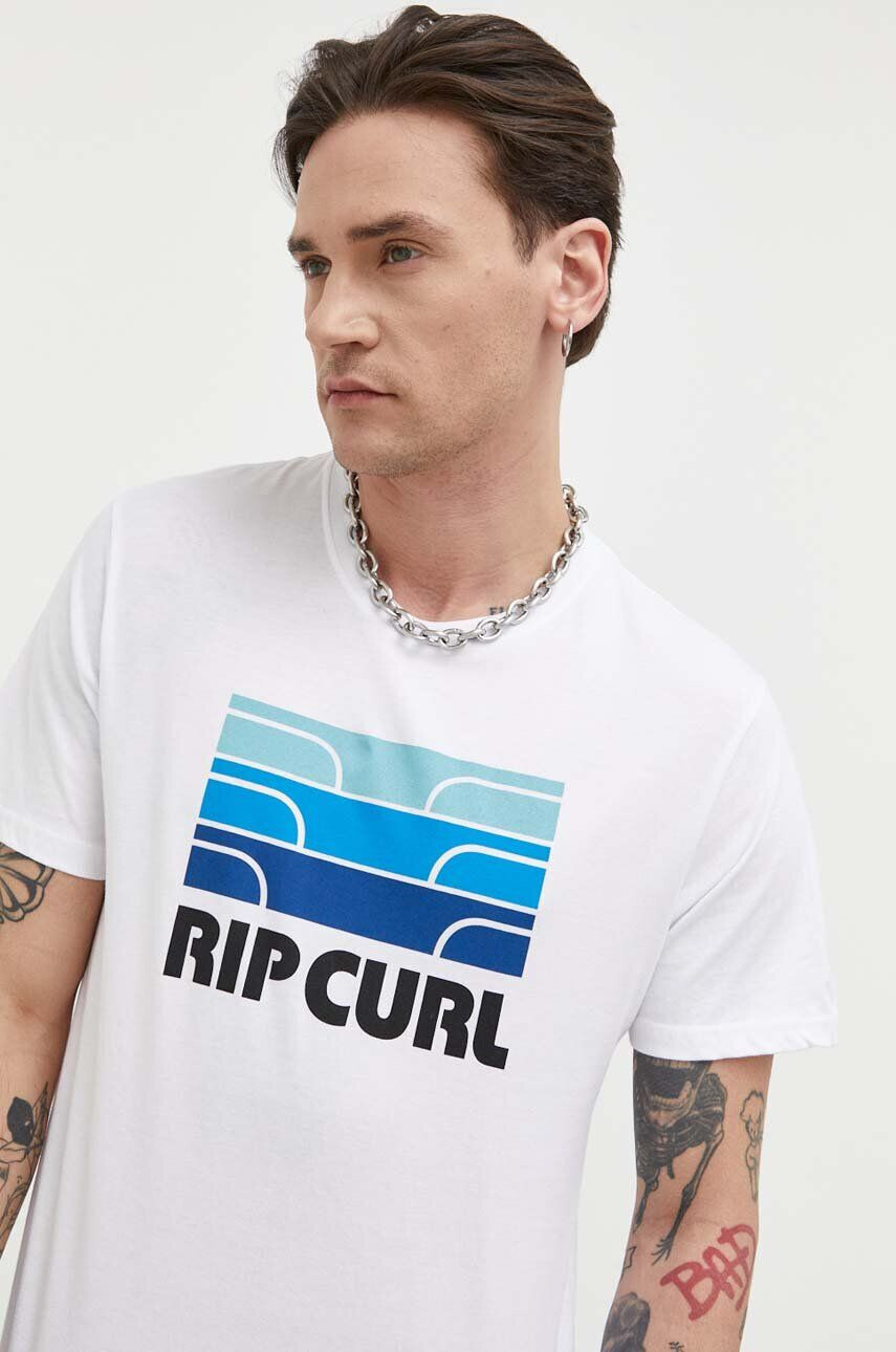 Rip Curl Bavlnené tričko biela farba s potlačou - Pepit.sk