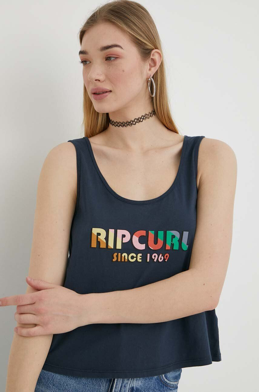 Rip Curl Bavlnený top tmavomodrá farba - Pepit.sk