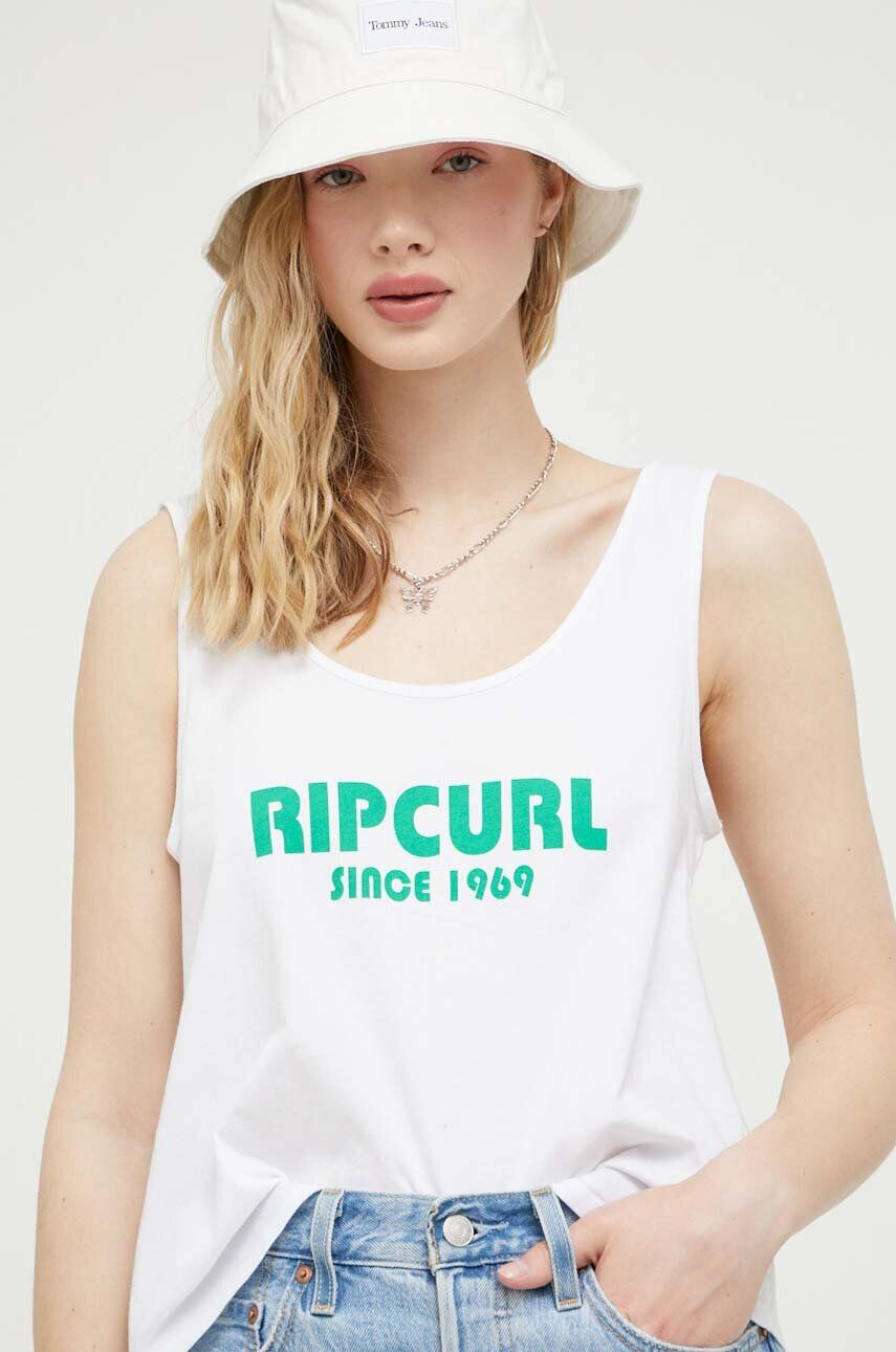 Rip Curl Bavlnený top biela farba - Pepit.sk