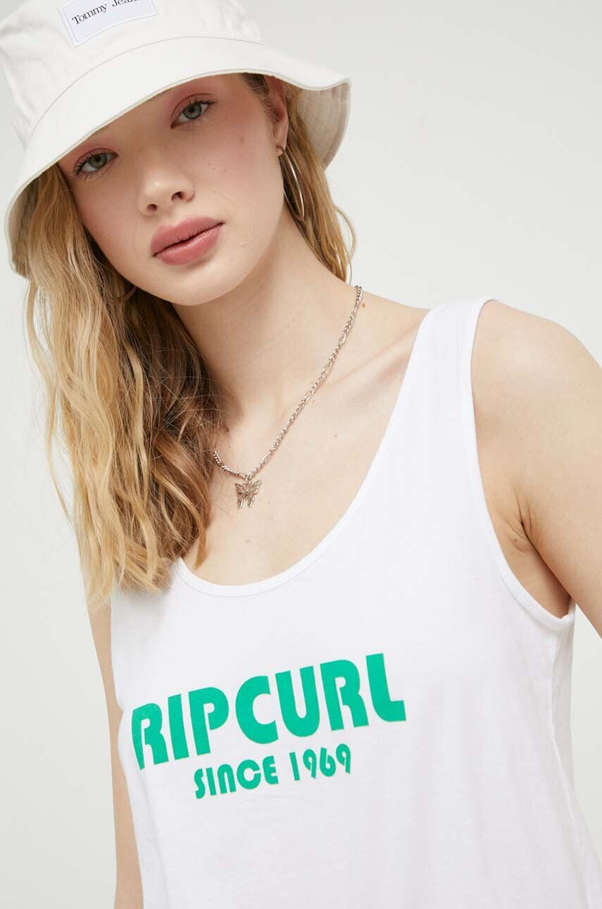 Rip Curl Bavlnený top biela farba - Pepit.sk