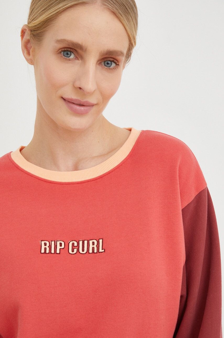 Rip Curl Mikina dámska červená farba s nášivkou - Pepit.sk