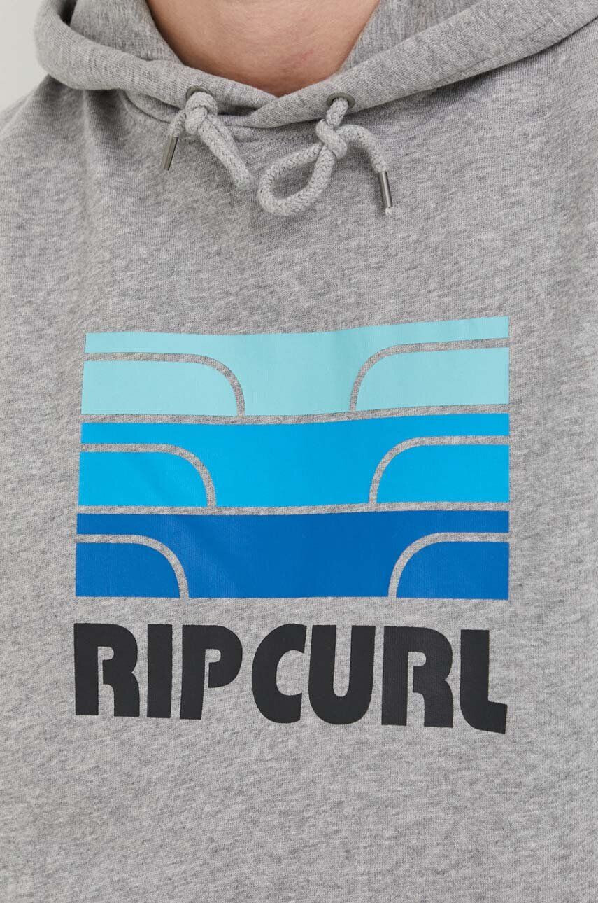 Rip Curl Mikina pánska šedá farba s kapucňou s potlačou - Pepit.sk