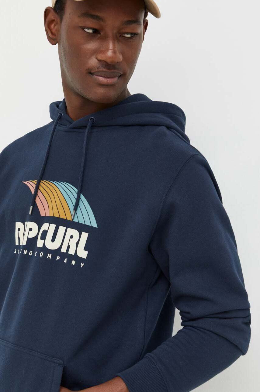 Rip Curl Mikina pánska tmavomodrá farba s kapucňou s potlačou - Pepit.sk