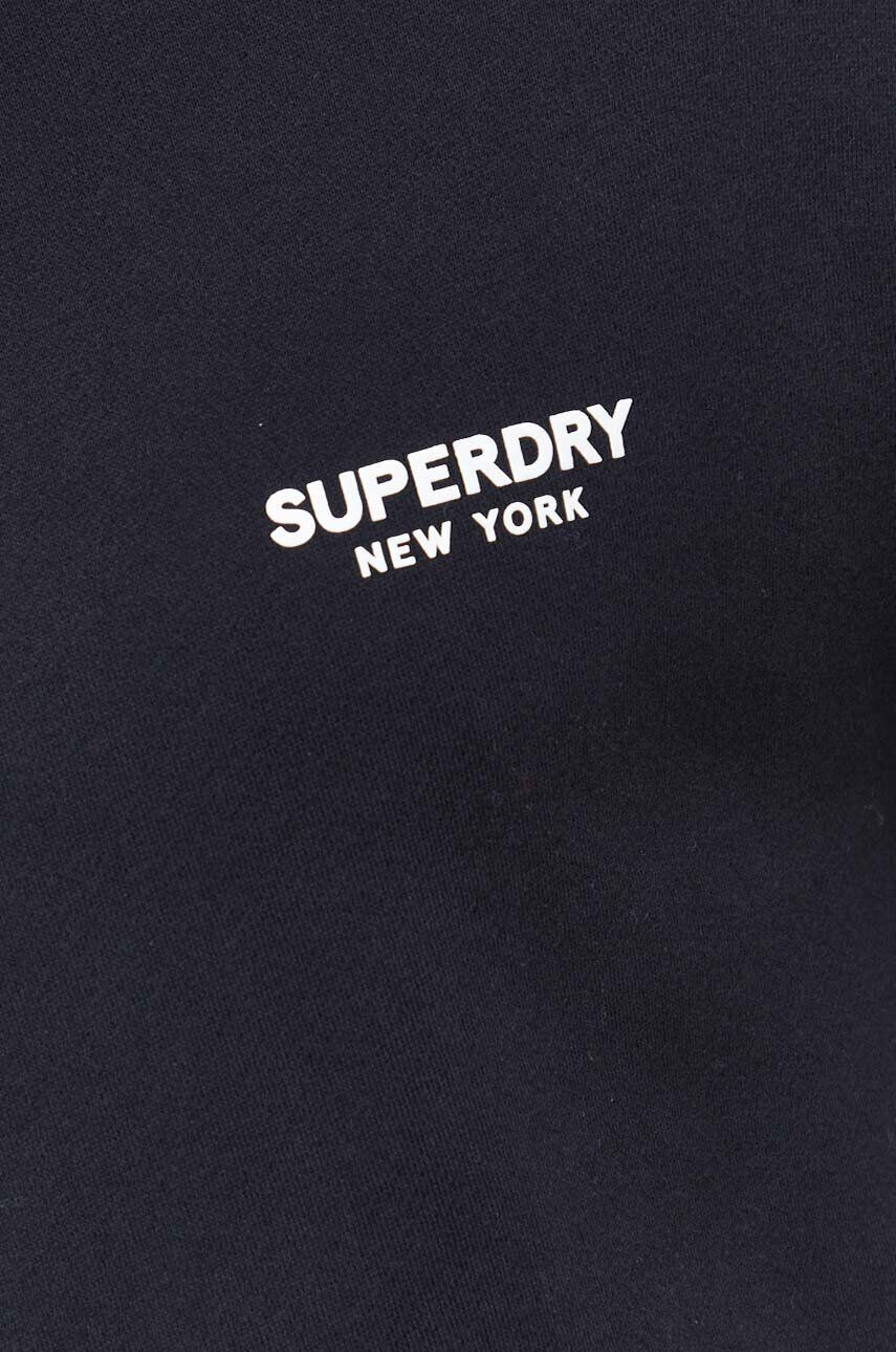 Superdry Bavlnená mikina pánska čierna farba s potlačou - Pepit.sk