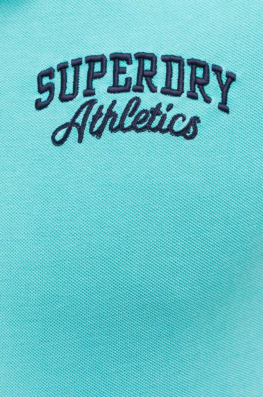 Superdry Bavlnené polo tričko tyrkysová farba s nášivkou - Pepit.sk