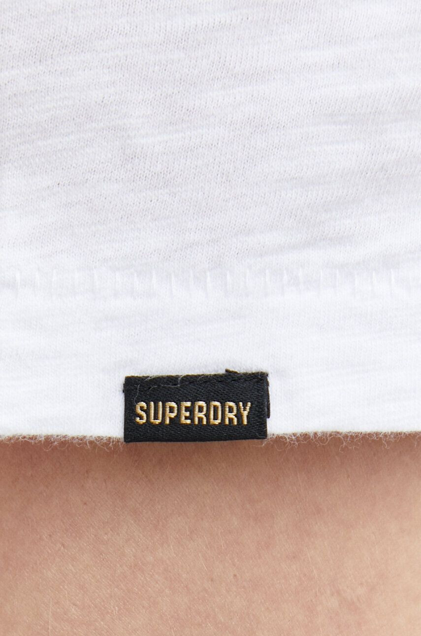 Superdry Bavlnené tričko biela farba melanžové - Pepit.sk