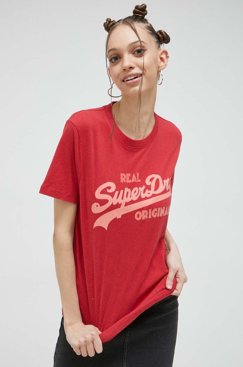 Superdry Bavlnené tričko biela farba s potlačou - Pepit.sk