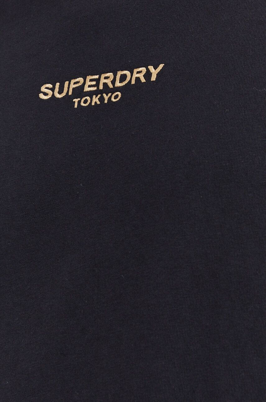 Superdry Bavlnené tričko pánsky čierna farba s nášivkou - Pepit.sk