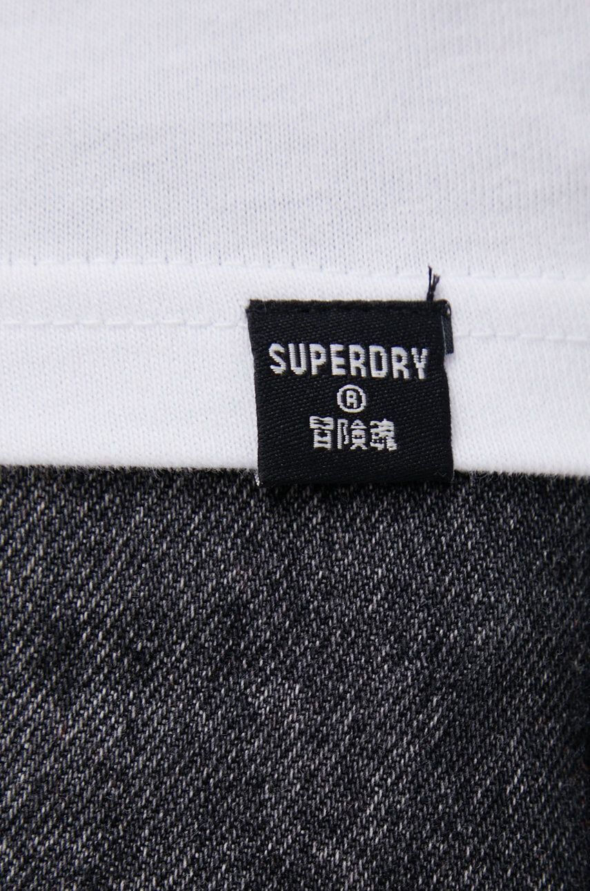 Superdry Bavlnené tričko biela farba s potlačou - Pepit.sk