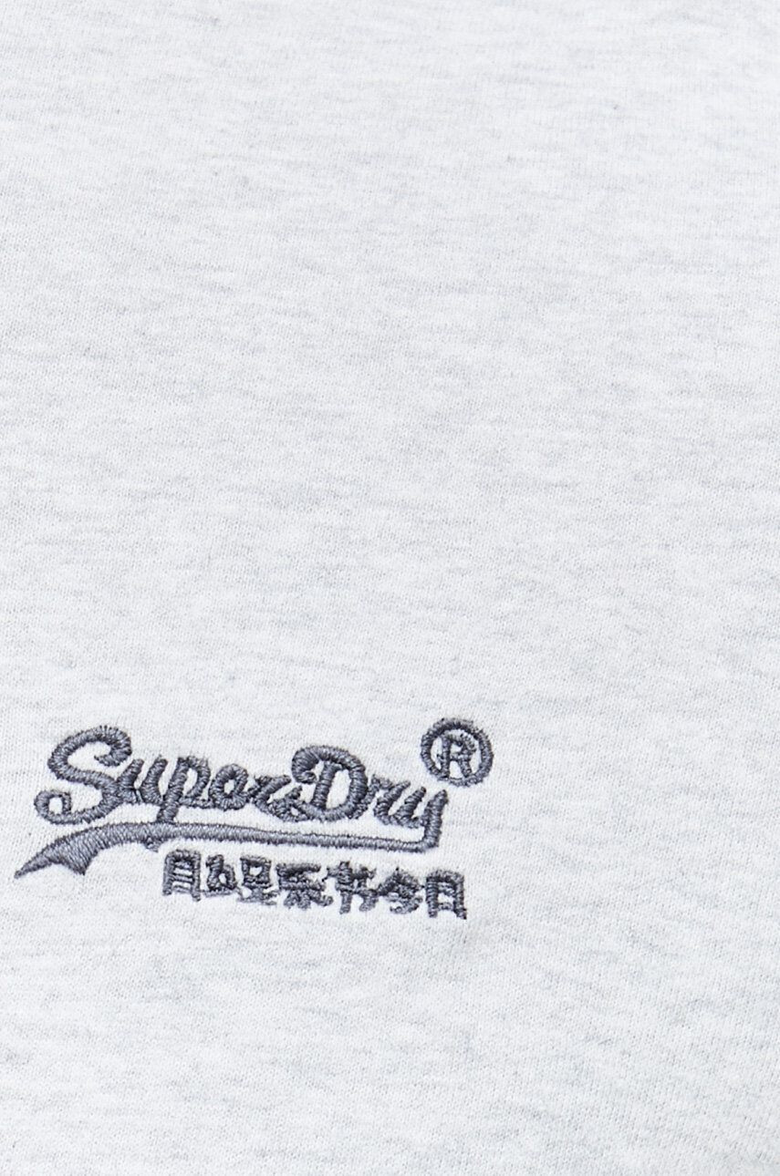 Superdry Bavlnené tričko s dlhým rukávom šedá farba melanžové - Pepit.sk