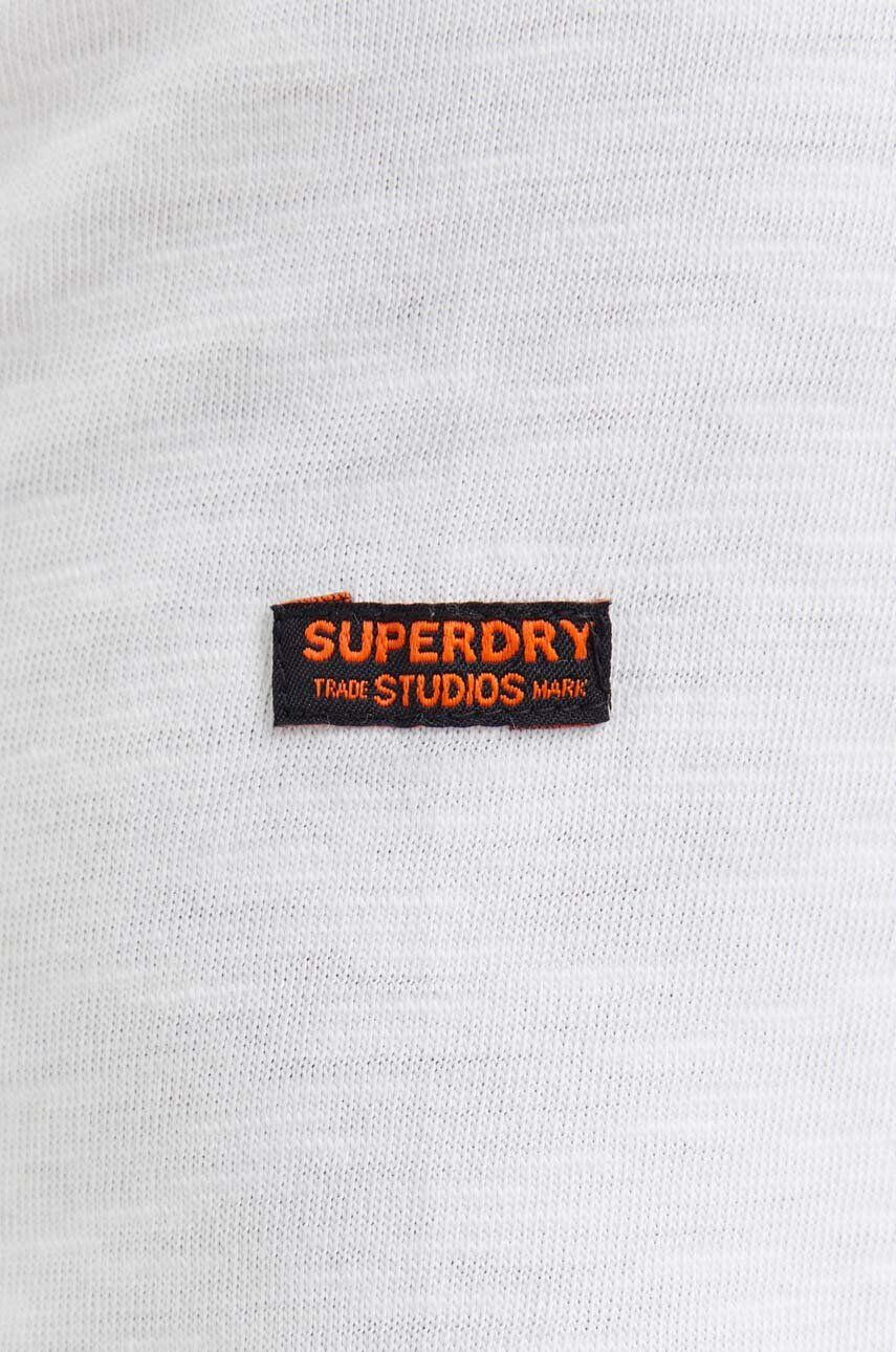 Superdry Bavlnené tričko s dlhým rukávom biela farba jednofarebný - Pepit.sk