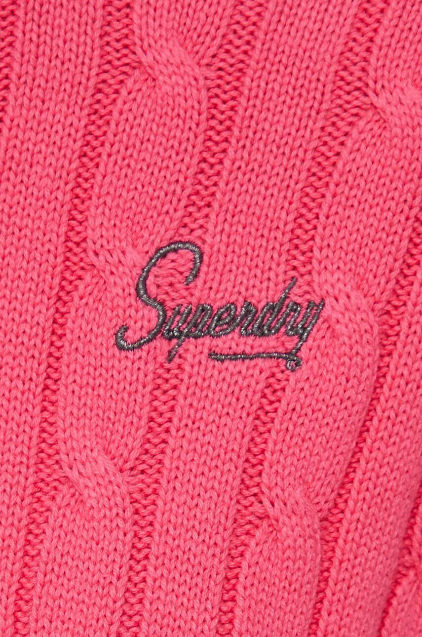 Superdry Bavlnený sveter ružová farba - Pepit.sk