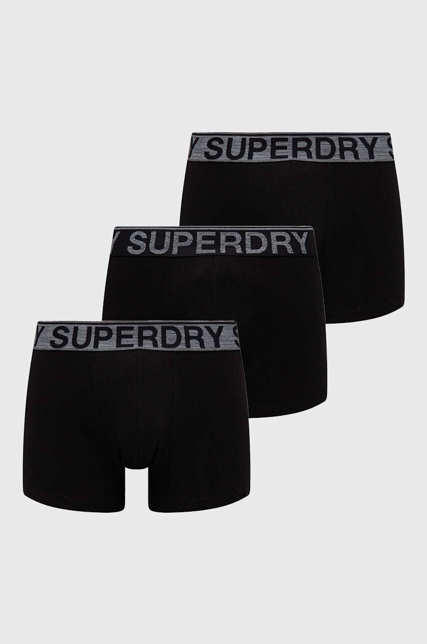 Superdry Boxerky 3-pak pánske čierna farba - Pepit.sk