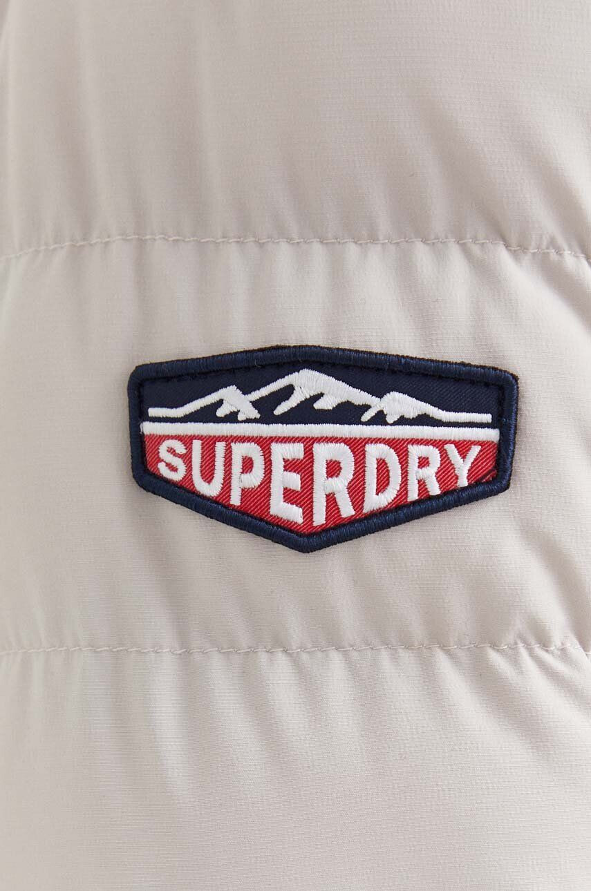 Superdry Bunda pánska béžová farba zimná - Pepit.sk